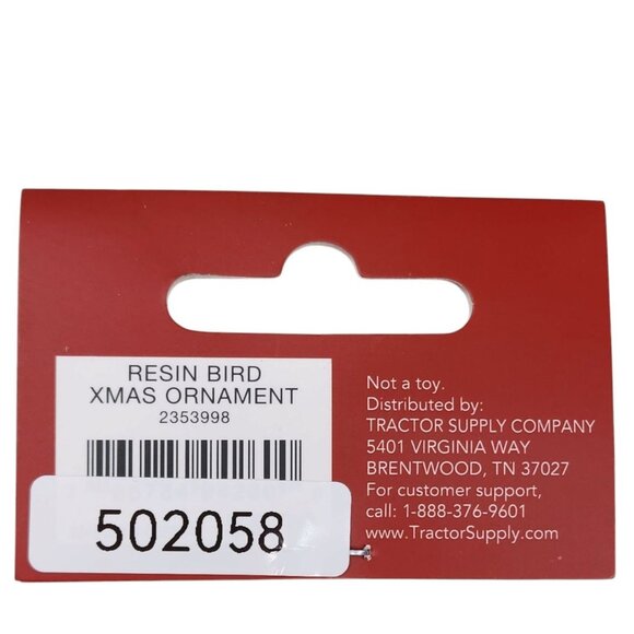 Red Shed Christmas Resin Bird Ornament With Scarf & Hat Tree Ornament Red Green - Picture 8 of 10